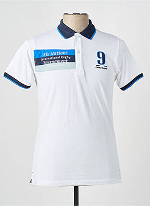 Polo tissage jersey manches courtes blanc CAMBERABERO homme