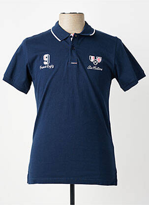 Polo coupe cintrée manches courtes bleu CAMBERABERO homme