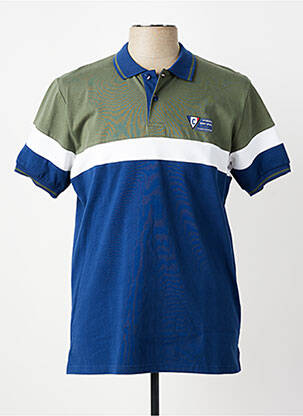 Polo broderie motifs brodés manches courtes vert CAMBERABERO homme