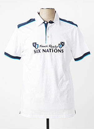 Polo tissage jersey manches courtes blanc CAMBERABERO homme