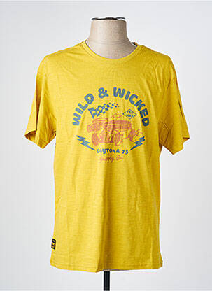 T-shirt coupe droite manches courtes jaune DAYTONA homme