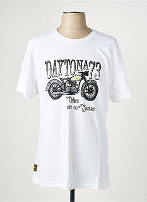 T-shirt stretch manches courtes blanc DAYTONA homme