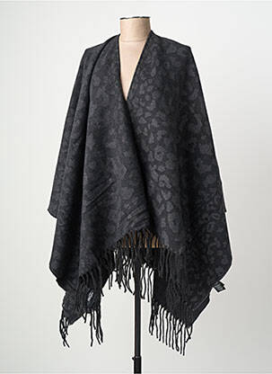 Poncho col v gris LE TEMPS DES CERISES femme