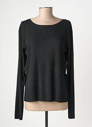 Pull coupe cintrée manches longues noir GRACE & MILA femme