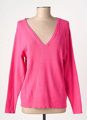 Pull col v manches longues rose ICHI femme