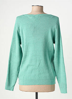 Pull col v manches longues vert ICHI femme