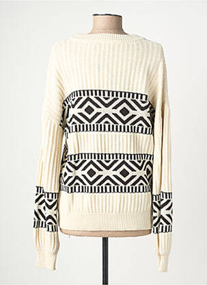 Pull stretch manches longues beige ICHI femme