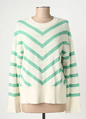 Pull stretch manches longues vert B.YOUNG femme