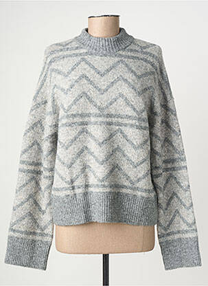 Pull stretch manches longues gris B.YOUNG femme