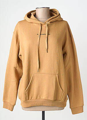 Sweat-shirt à capuche stretch manches longues beige LA PETITE ETOILE femme