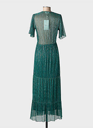 Robe longue manches courtes manches courtes vert GRACE & MILA femme
