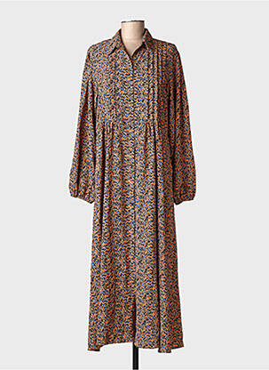 Robe longue manches longues manches longues orange RUE MAZARINE femme