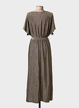 Robe longue manches courtes manches courtes or GRACE & MILA femme