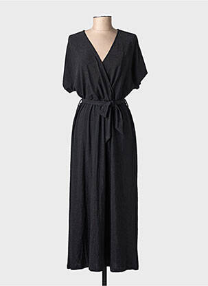 Robe longue manches courtes manches courtes noir GRACE & MILA femme
