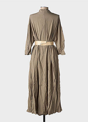 Robe longue coupe cintrée manches 3/4 vert MOLLY BRACKEN femme