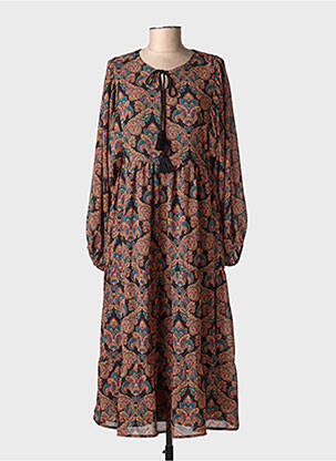 Robe longue manches longues manches longues noir MOLLY BRACKEN femme