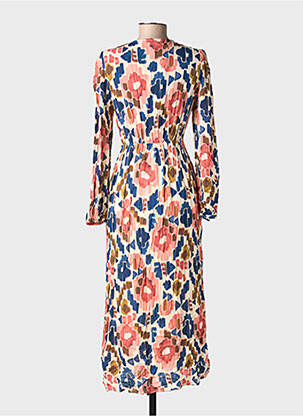 Robe longue manches longues manches longues bleu GRACE & MILA femme