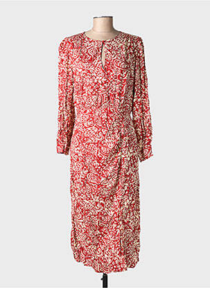 Robe longue manches longues manches longues rouge LA PETITE ETOILE femme