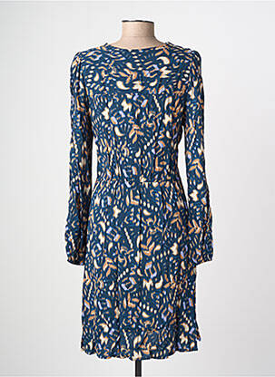 Robe mi-longue imprimé fantaisie manches longues bleu B.YOUNG femme