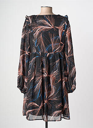Robe courte coupe évasée manches longues noir MOLLY BRACKEN femme