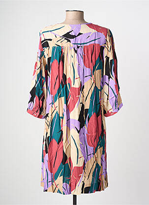 Robe courte manches 3/4 manches 3/4 violet GRACE & MILA femme