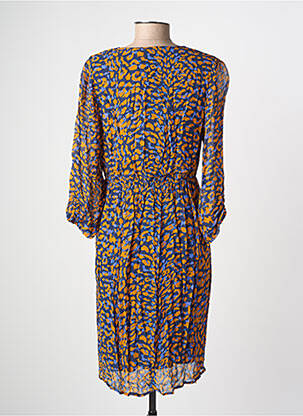 Robe mi-longue imprimé fantaisie manches longues bleu LA PETITE ETOILE femme
