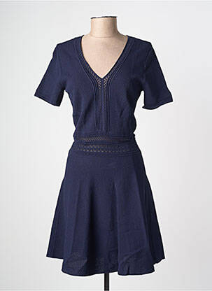 Robe mi-longue manches courtes manches courtes bleu LA PETITE ETOILE femme