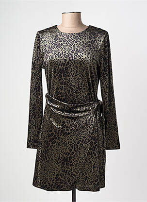 Robe courte fermeture zippée au dos manches longues vert MOLLY BRACKEN femme