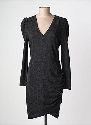 Robe mi-longue manches longues manches longues noir LA PETITE ETOILE femme