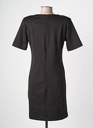 Robe mi-longue manches courtes manches courtes noir ICHI femme