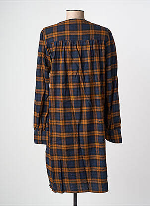 Robe mi-longue manches longues manches longues bleu ICHI femme