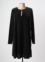 Robe mi-longue manches longues manches longues noir ICHI femme