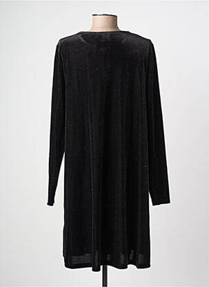 Robe mi-longue manches longues manches longues noir ICHI femme