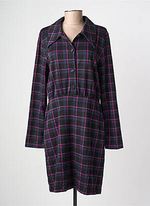 Robe mi-longue manches longues manches longues violet ICHI femme