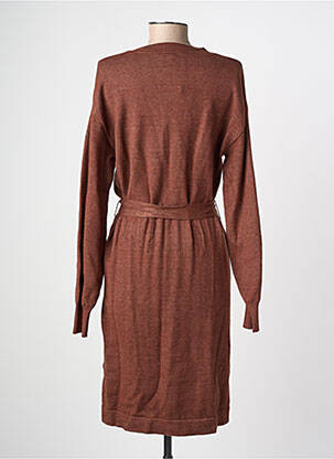 Robe pull col v manches longues marron B.YOUNG femme