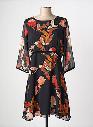 Robe courte coupe fluide manches 3/4 noir MOLLY BRACKEN femme