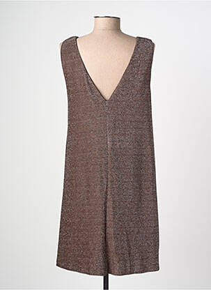 Robe courte coupe fluide sans manche marron GRACE & MILA femme