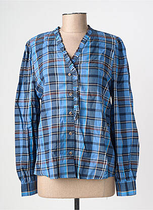 Chemisier coupe droite manches longues bleu B.YOUNG femme