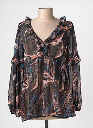 Blouse légère et transparente manches longues noir MOLLY BRACKEN femme