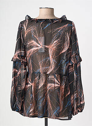 Blouse légère et transparente manches longues noir MOLLY BRACKEN femme
