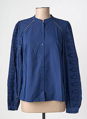 Chemisier coupe droite manches longues bleu B.YOUNG femme