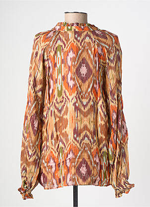 Chemisier tissage crêpe manches longues orange LA PETITE ETOILE femme