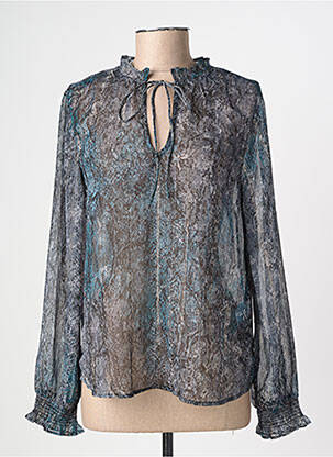 Blouse légère et transparente manches longues gris MOLLY BRACKEN femme