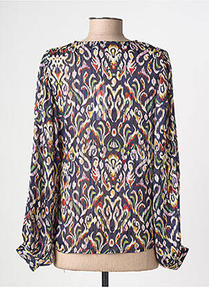 Blouse légère et transparente manches longues bleu MOLLY BRACKEN femme