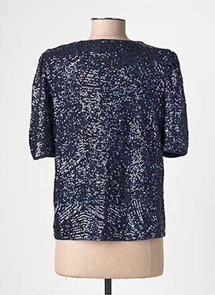 Top coupe fluide manches courtes bleu ICHI femme