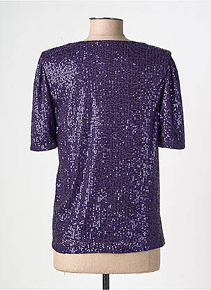 Top coupe fluide manches courtes violet ICHI femme