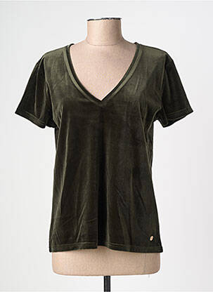 Top stretch manches courtes vert LA PETITE ETOILE femme