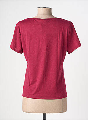T-shirt col v manches courtes rouge JACQUELINE DE YONG femme