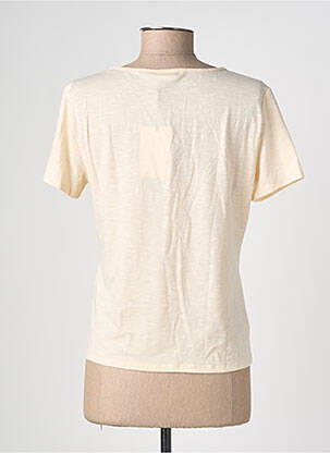 T-shirt col v manches courtes beige JACQUELINE DE YONG femme