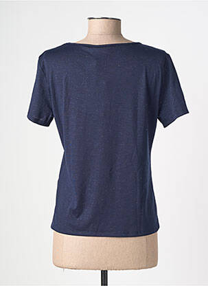 T-shirt col v manches courtes bleu JACQUELINE DE YONG femme